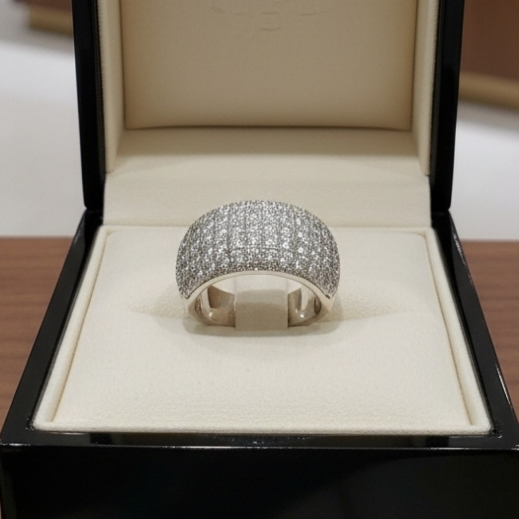 5 Row Silver Cz Ring